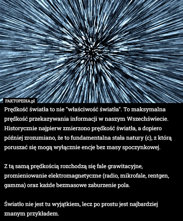 
    Prędkość światła to nie "właściwość światła". To maksymalna prędkość