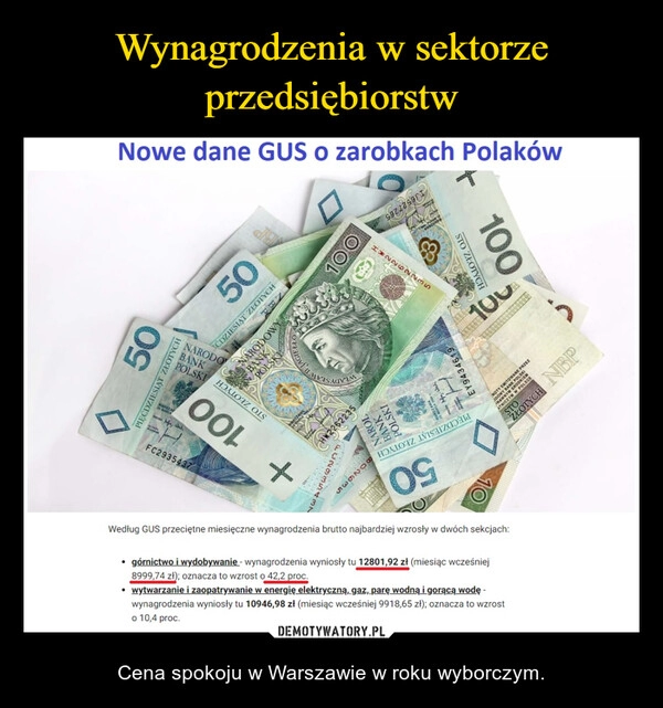 
    Wynagrodzenia w sektorze przedsiębiorstw