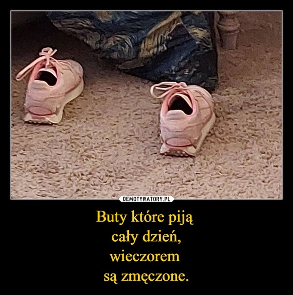 
    Buty które piją 
cały dzień,
wieczorem 
są zmęczone.