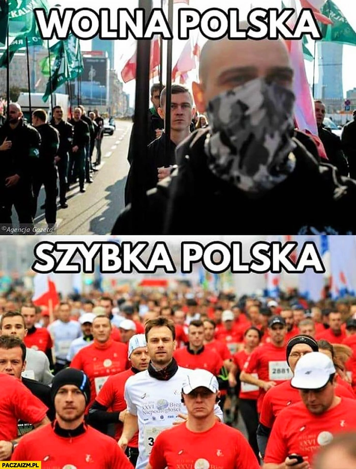 
    Wolna polska narodowcy na marszu szybka polska biegacze maraton