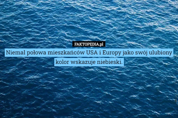 
    Niemal połowa mieszkańców USA i Europy jako swój ulubiony kolor wskazuje