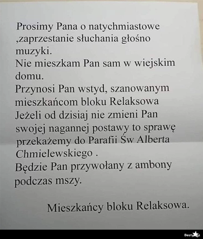 
    Wiadomość od sąsiadów 