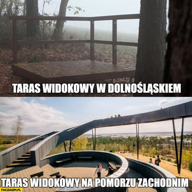 
    Taras widokowy w dolnośląskiem vs na pomorzu zachodnim porównanie