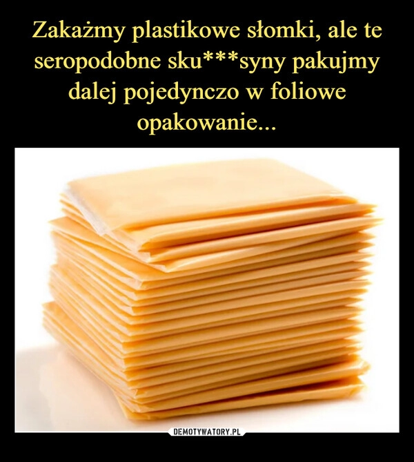 
    Zakażmy plastikowe słomki, ale te seropodobne sku***syny pakujmy dalej pojedynczo w foliowe opakowanie...