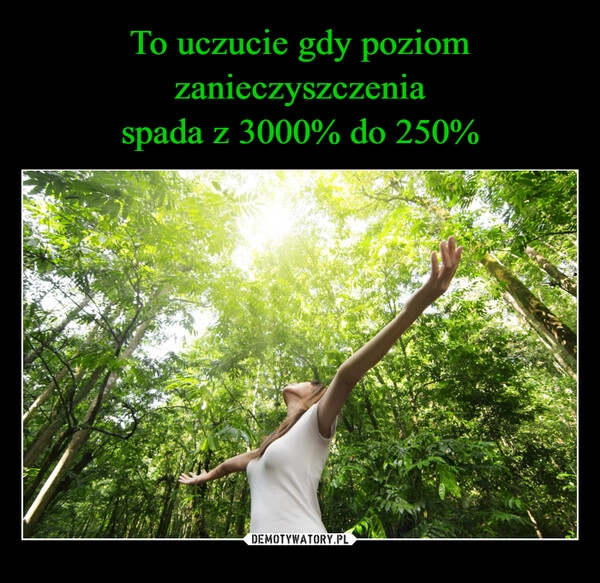 
    
To uczucie gdy poziom zanieczyszczenia
spada z 3000% do 250% 