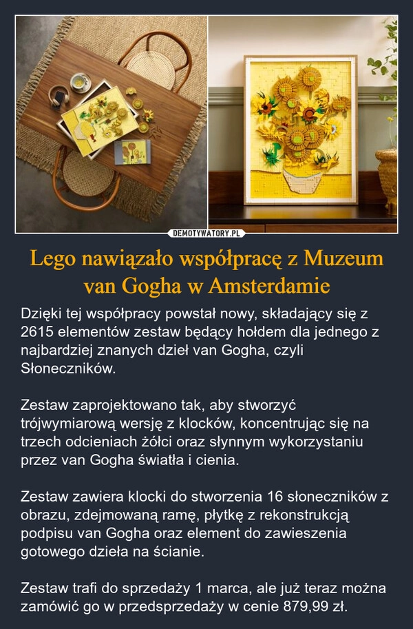 
    Lego nawiązało współpracę z Muzeum van Gogha w Amsterdamie