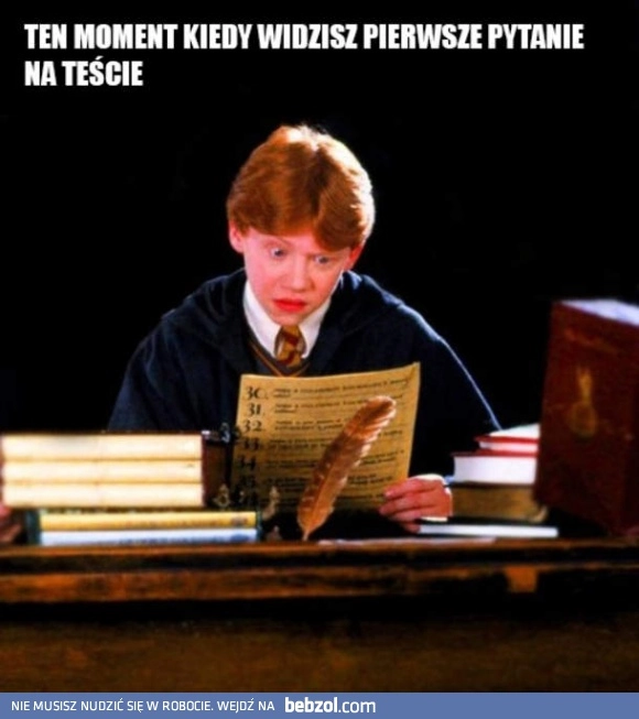 
    Pierwsze pytanie na teście