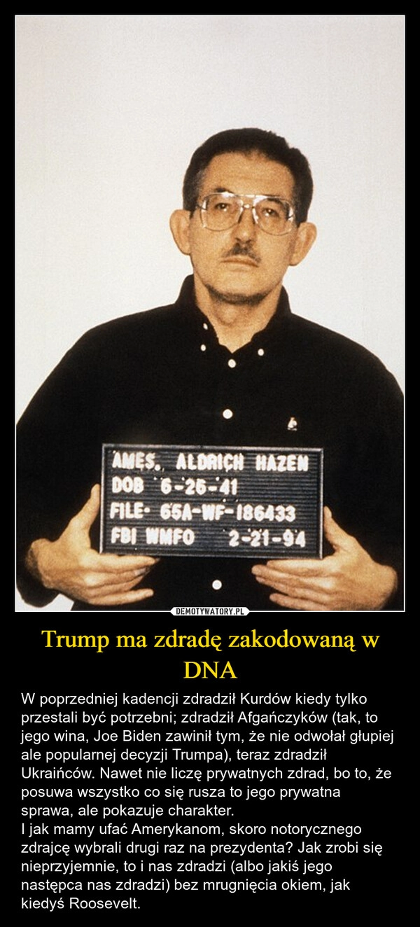 
    Trump ma zdradę zakodowaną w DNA