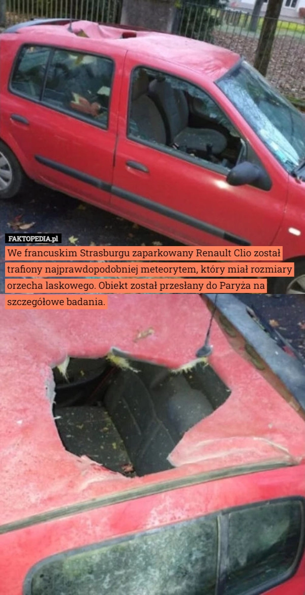 
    We francuskim Strasburgu zaparkowany Renault Clio został trafiony najprawdopodobniej