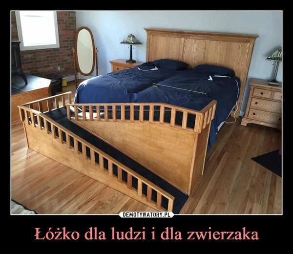 
    Łóżko dla ludzi i dla zwierzaka