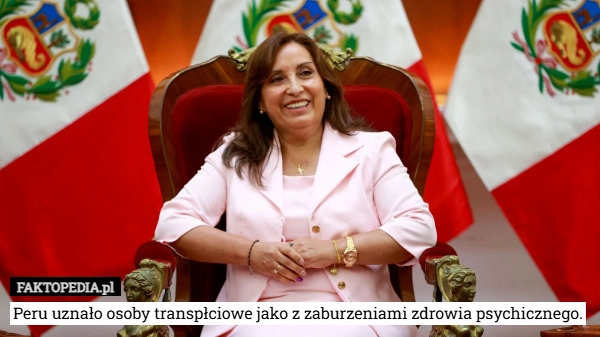 
    Peru uznało osoby transpłciowe jako z zaburzeniami zdrowia psychicznego.