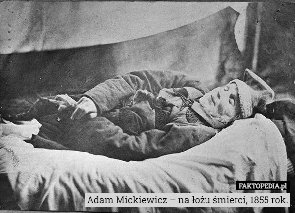 
    Adam Mickiewicz – na łożu śmierci, 1855 rok.