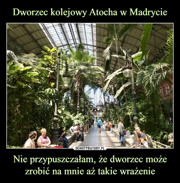 
    Dworzec kolejowy Atocha w Madrycie Nie przypuszczałam, że dworzec może zrobić na mnie aż takie wrażenie