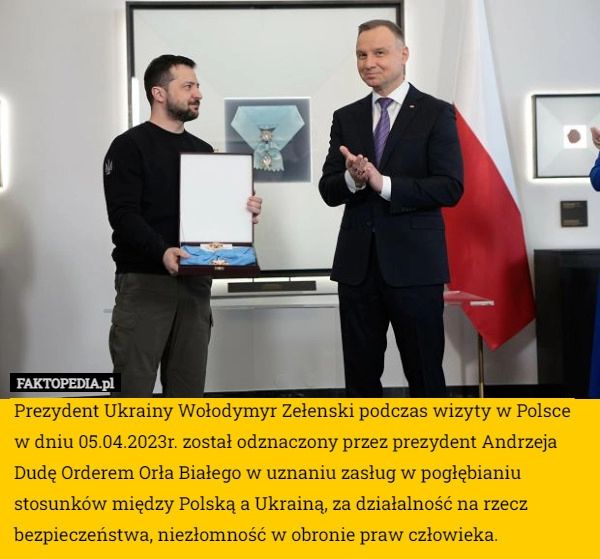 
    Prezydent Ukrainy Wołodymyr Zełenski podczas wizyty w Polsce w dniu 05.04.2023r.