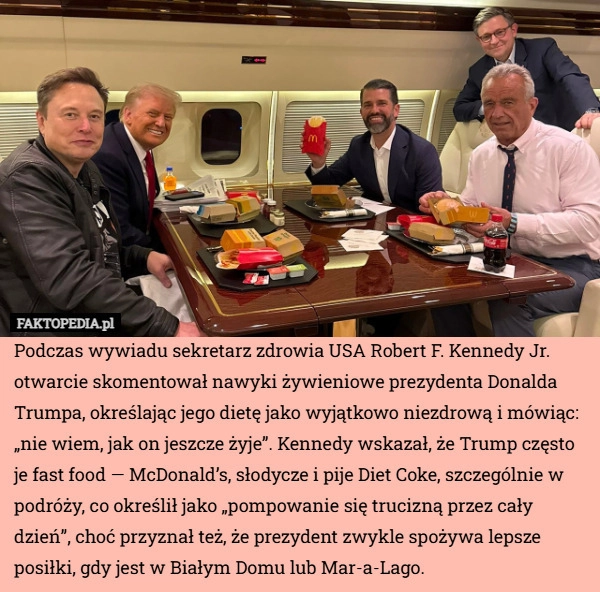 
    Podczas wywiadu sekretarz zdrowia USA Robert F. Kennedy Jr. otwarcie skomentował