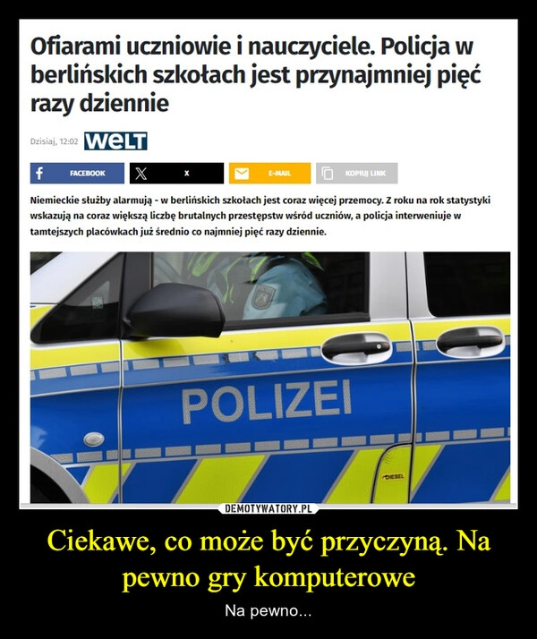 
    Ciekawe, co może być przyczyną. Na pewno gry komputerowe