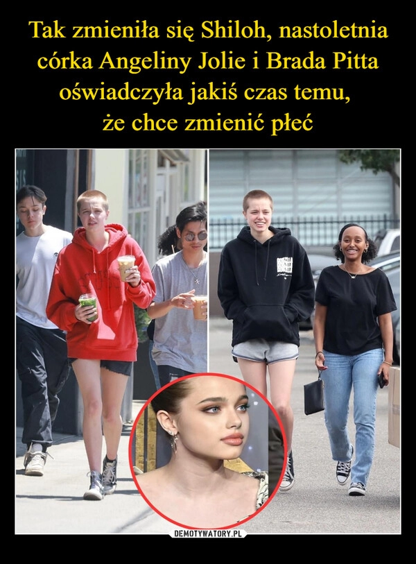 
    Tak zmieniła się Shiloh, nastoletnia córka Angeliny Jolie i Brada Pitta oświadczyła jakiś czas temu, 
że chce zmienić płeć