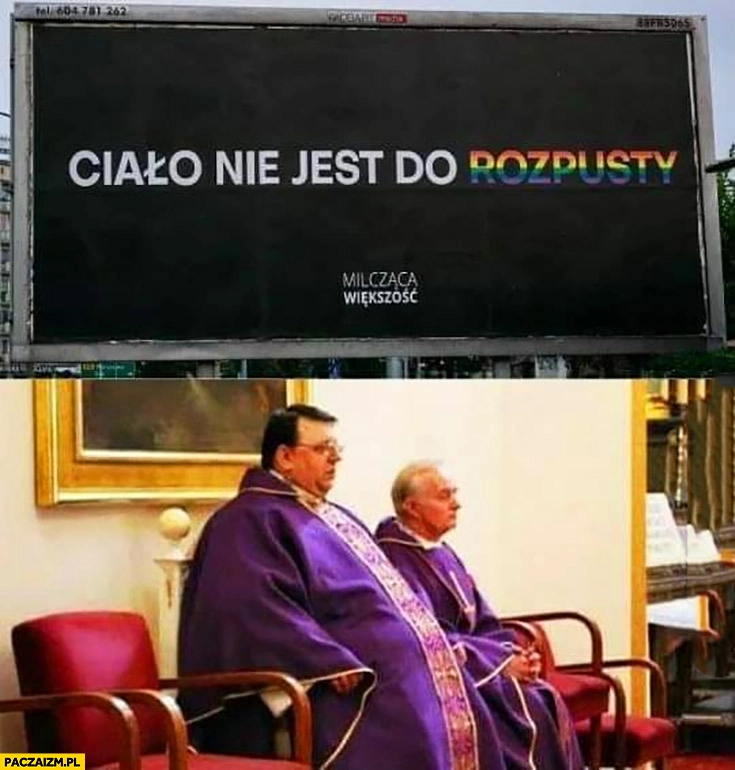 
    Ciało nie jest do rozpusty gruby spasiony ksiądz billboard