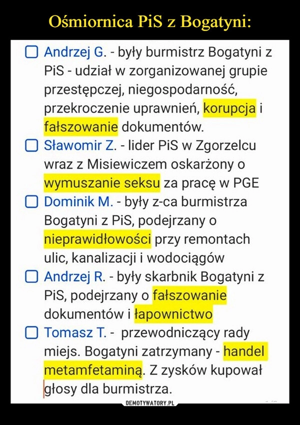 
    Ośmiornica PiS z Bogatyni: