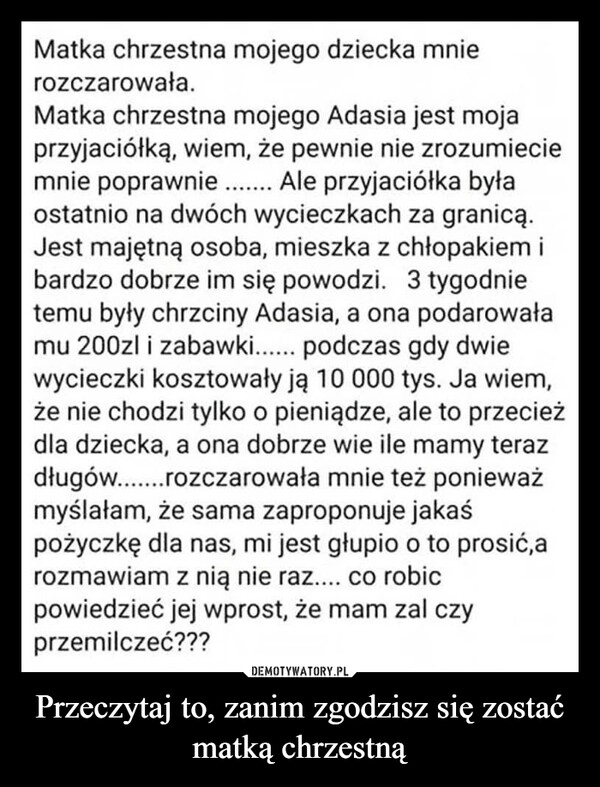 
    Przeczytaj to, zanim zgodzisz się zostać matką chrzestną