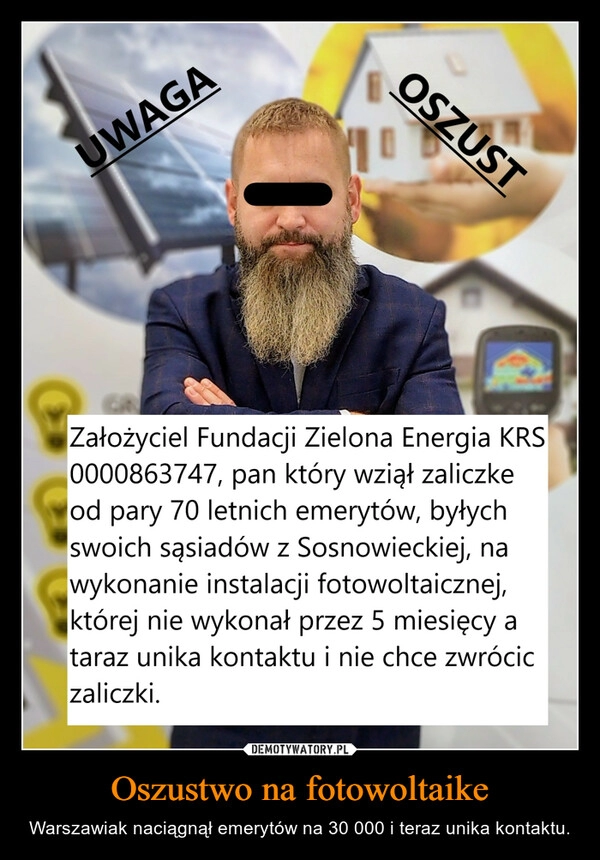 
    Oszustwo na fotowoltaike