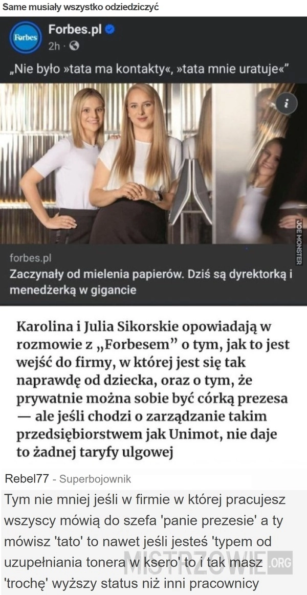 
    Same musiały wszystko odziedziczyć