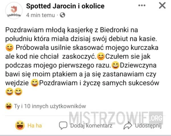 
    Pierwszy raz w biedronce