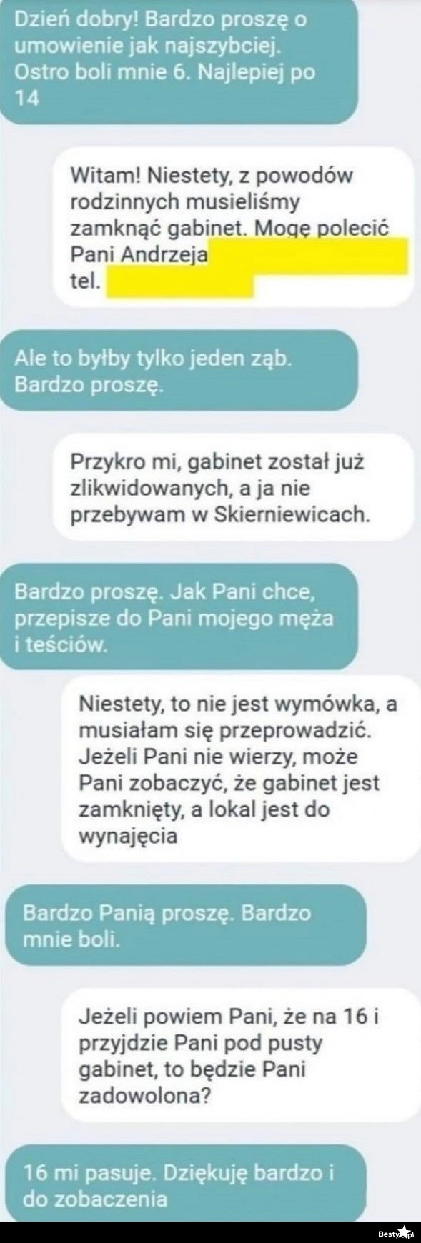 
    Pilna wizyta u dentysty 