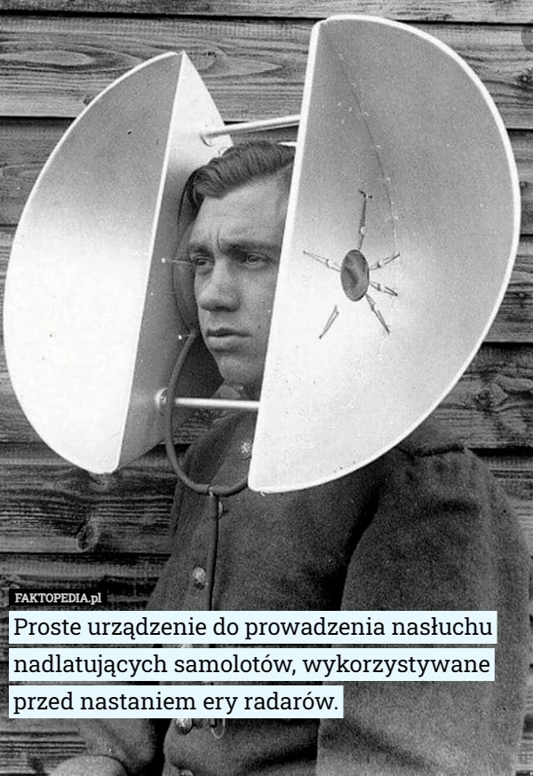 
    Proste urządzenie do prowadzenia nasłuchu nadlatujących samolotów, wykorzystywane...