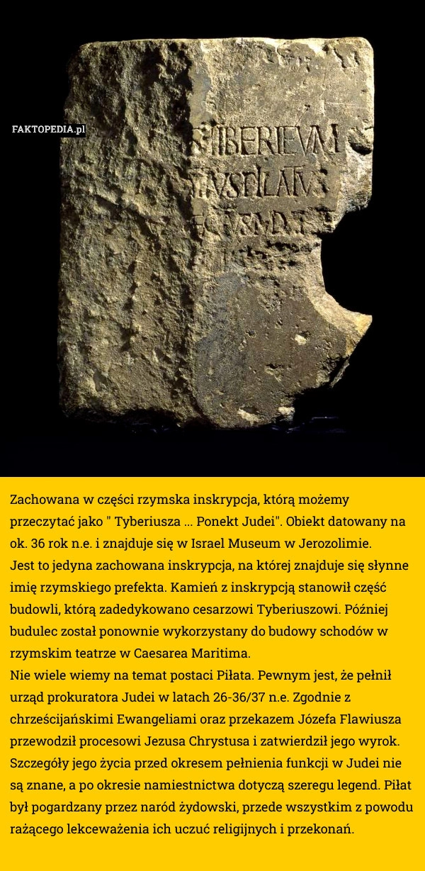 
    Zachowana w części rzymska inskrypcja, którą możemy przeczytać