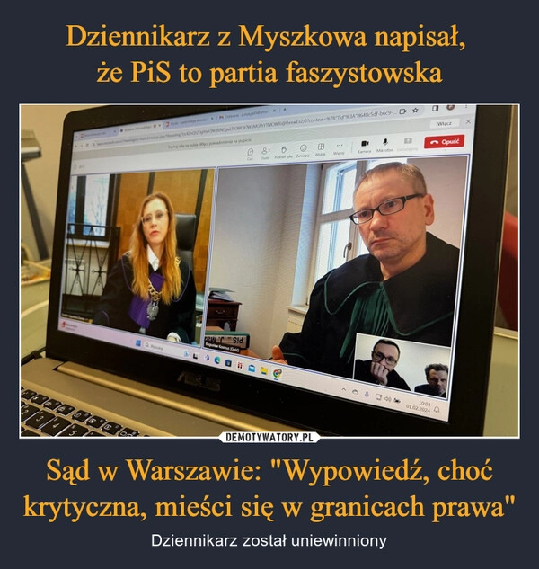 
    Dziennikarz z Myszkowa napisał, 
że PiS to partia faszystowska Sąd w Warszawie: "Wypowiedź, choć krytyczna, mieści się w granicach prawa"