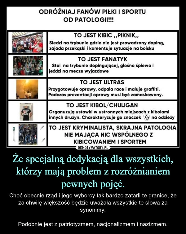 
    Że specjalną dedykacją dla wszystkich, którzy mają problem z rozróżnianiem pewnych pojęć.