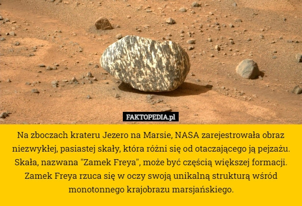 
    Na zboczach krateru Jezero na Marsie, NASA zarejestrowała obraz niezwykłej,