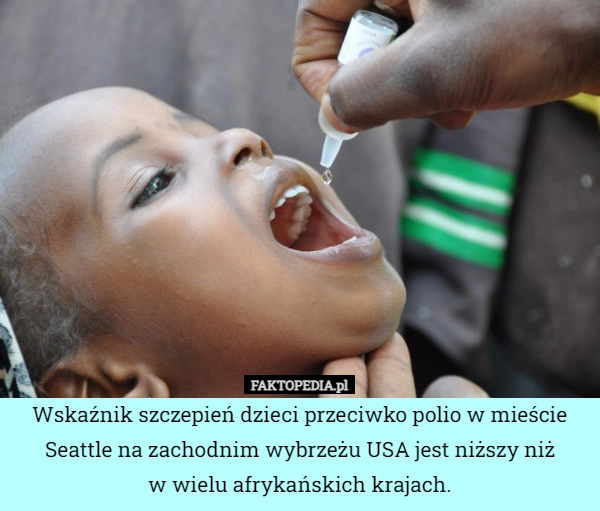 
    Wskaźnik szczepień dzieci przeciwko polio w mieście Seattle na zachodnim