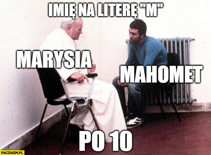 
    Imię na literę m Marysia, Mahomet po 10 Ali Agca Jan Paweł 2 państwa miasta