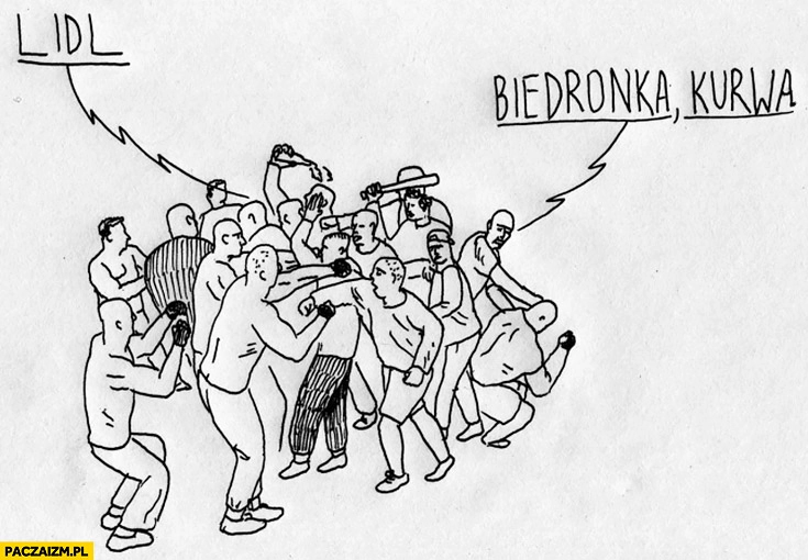 
    Lidl Biedronka pojedynek chuliganów