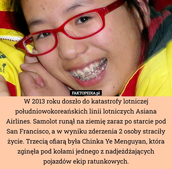 
    W 2013 roku doszło do katastrofy lotniczej południowokoreańskich linii lotniczych