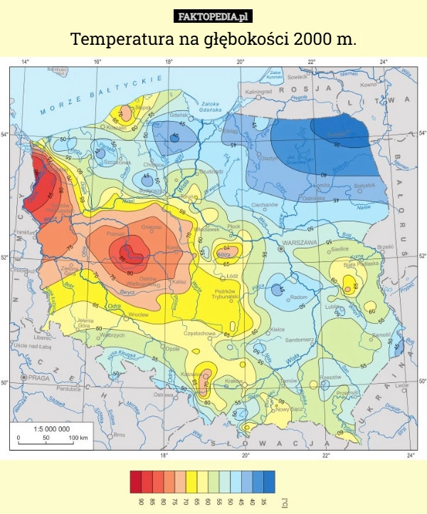 
    Temperatura na głębokości 2000 m.