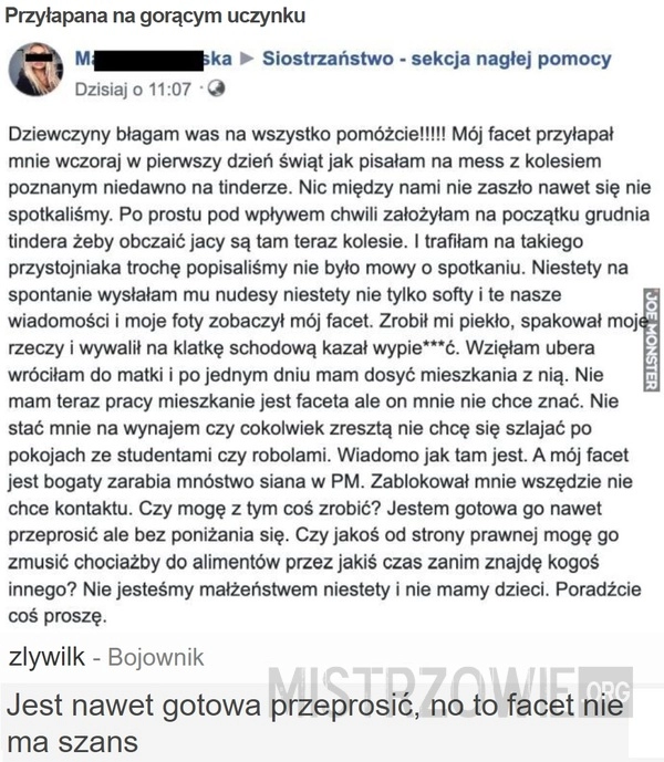 
    Przyłapana na gorącym uczynku