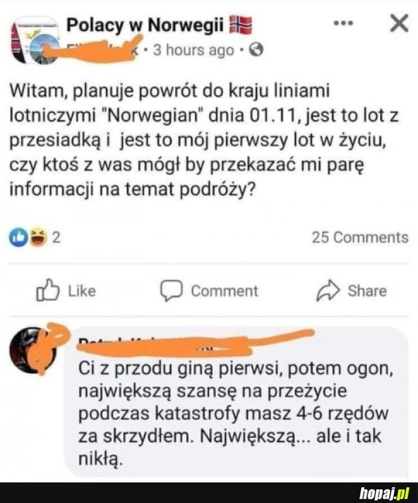 
    Pierwszy lot w życiu