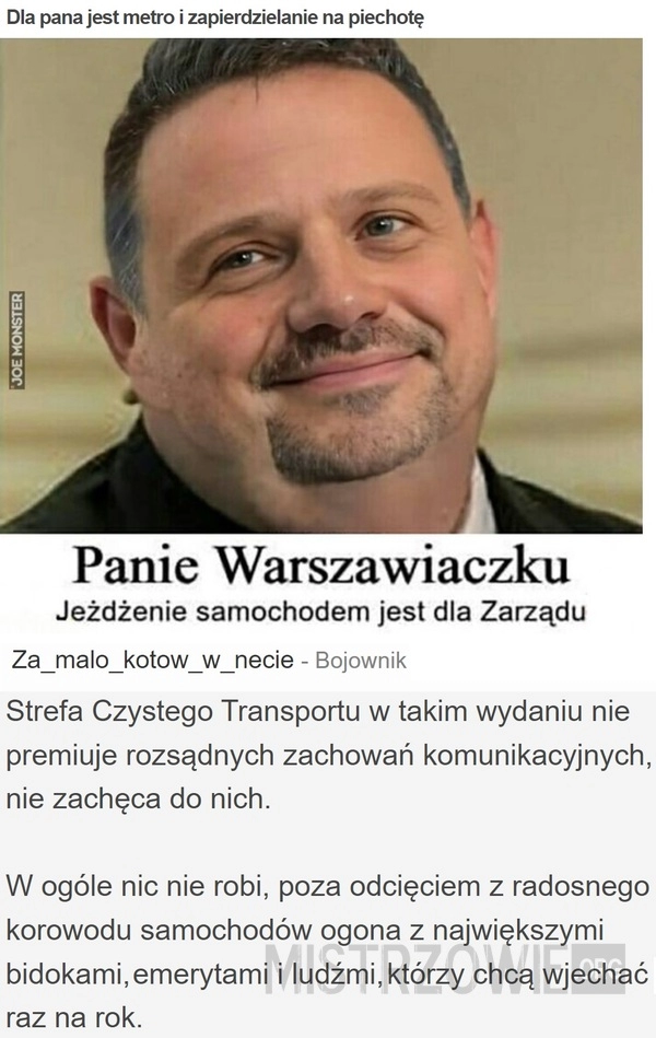 
    Dla pana jest metro i...