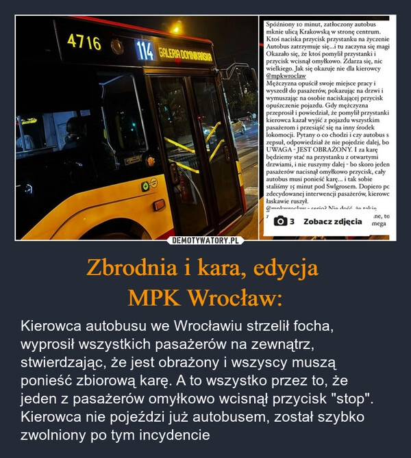 
    Zbrodnia i kara, edycja 
MPK Wrocław: