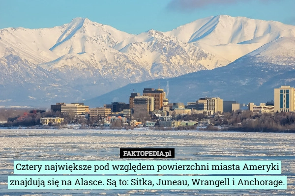 
    Cztery największe pod względem powierzchni miasta Ameryki znajdują się na