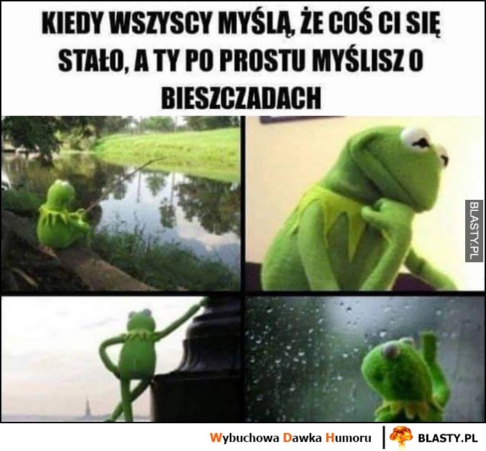 
    Kermit wszyscy myślą, że coś Ci się stało a Ty po prostu myślisz o Bieszczadach