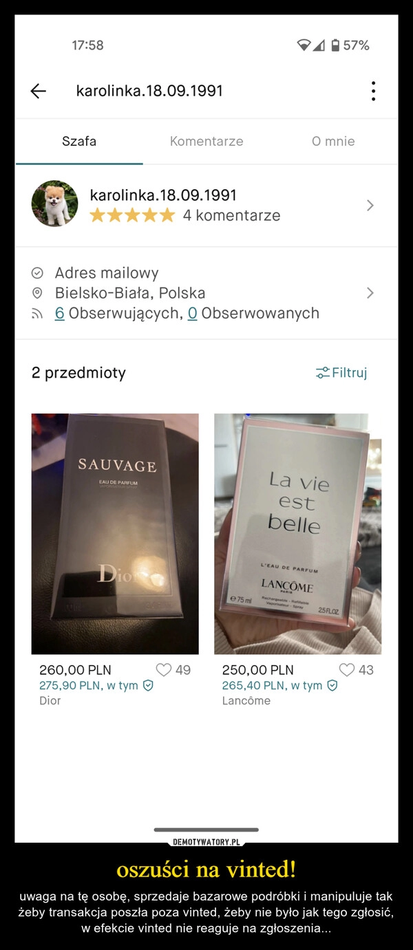 
    oszuści na vinted! 