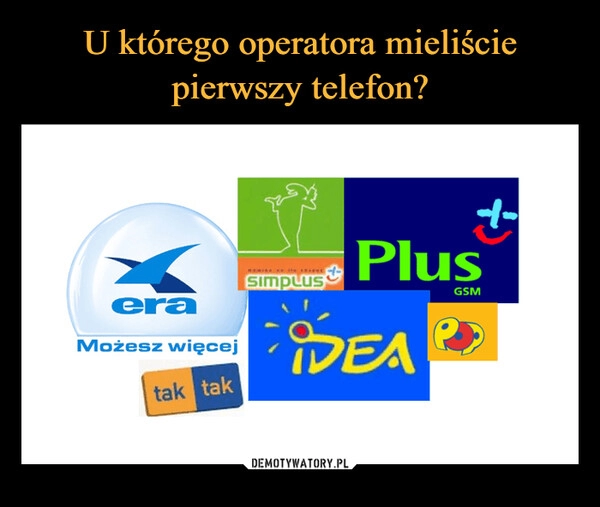 
    U którego operatora mieliście pierwszy telefon?