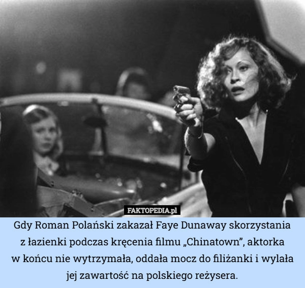 
    Gdy Roman Polański zakazał Faye Dunaway skorzystania
z łazienki podczas