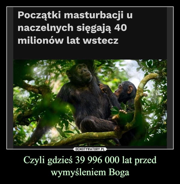 
    Czyli gdzieś 39 996 000 lat przed wymyśleniem Boga