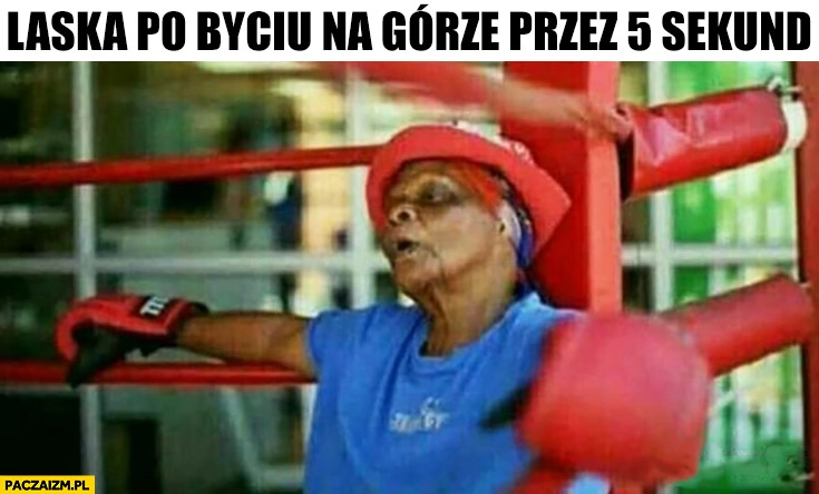 
    Laska po byciu na górze przez 5 sekund zmęczona wyczerpana