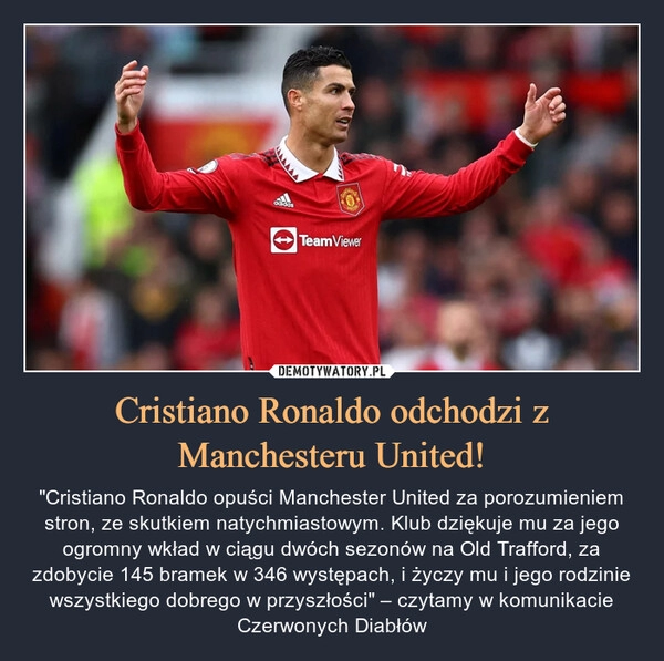 
    
Cristiano Ronaldo odchodzi z Manchesteru United! 